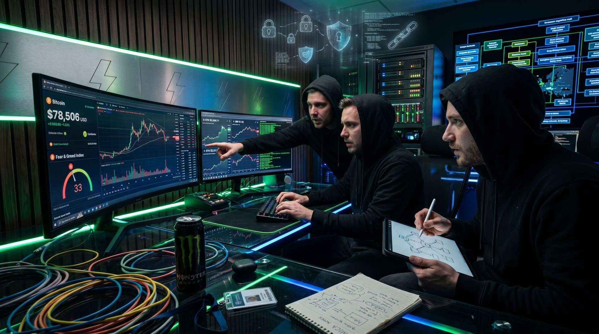 Dillo Browser 3.3.0 on low-spec laptop showing BTC $78,506 chart and cybersecurity elements in cyberpunk style