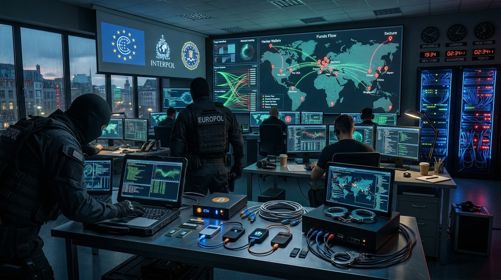 Crypto Theft Crackdown Recovers $150M, Arrests 45 Across 12 Countries