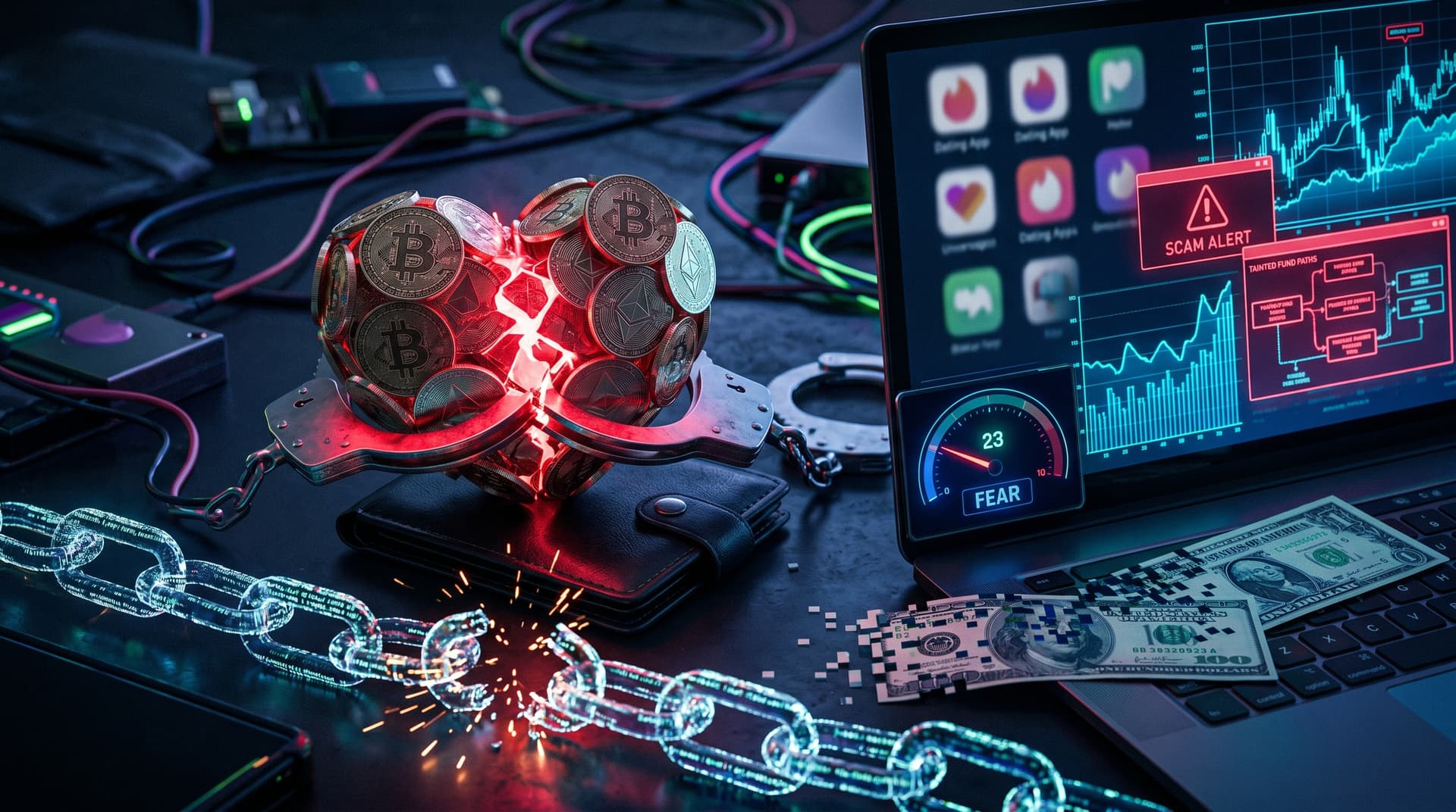 $5.4M Romance Crypto Scam Busted as Fear & Greed Hits 23