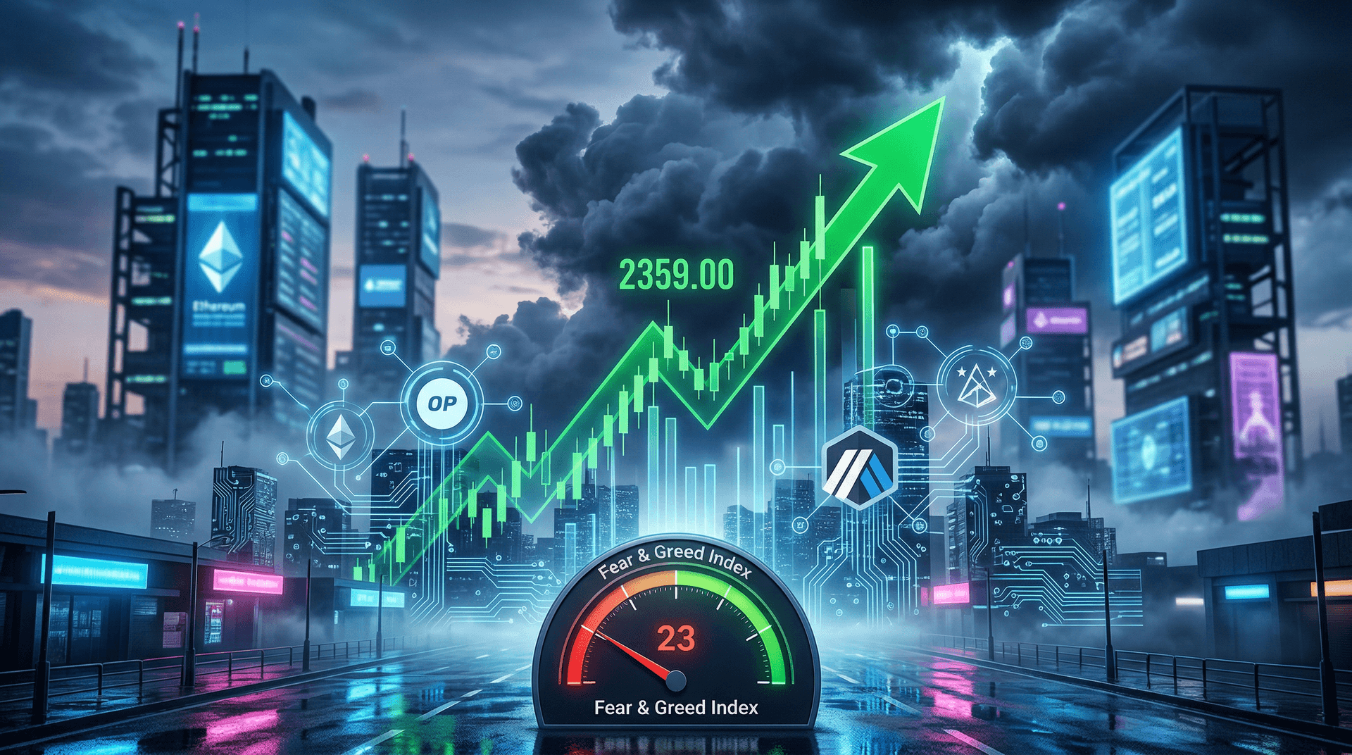 Ethereum Price Jumps 1.7% to $2,359 as Fear & Greed Hits 23